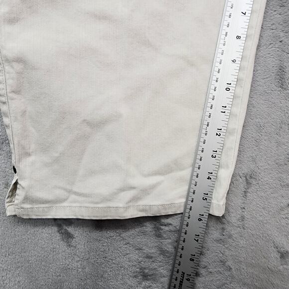 Christopher & Banks Jeans Women 14 White Stretch Crop Capri Side Slit Stretch - Picture 11 of 13
